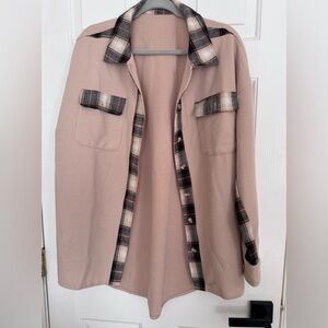 Plaid Accent Women's Shacket
